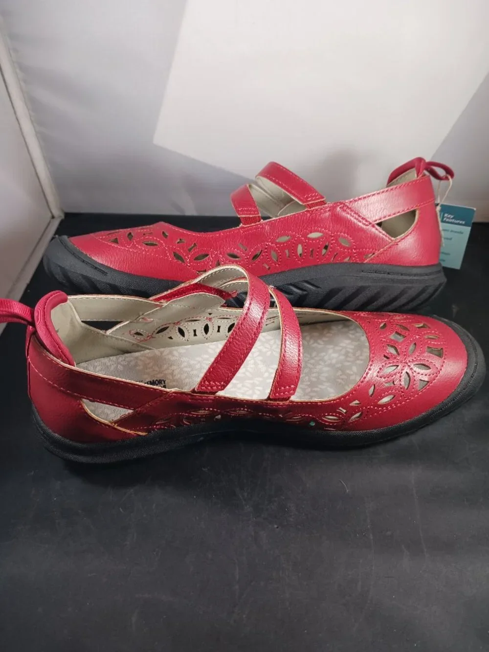 JBU by Jambu Women's Bellerose Encore Mary Jane Red Size 8.5M